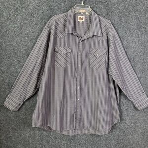 Ely Cattleman Big Man Western Pearl Snap Shirt Vintage Triple Snap Cuff